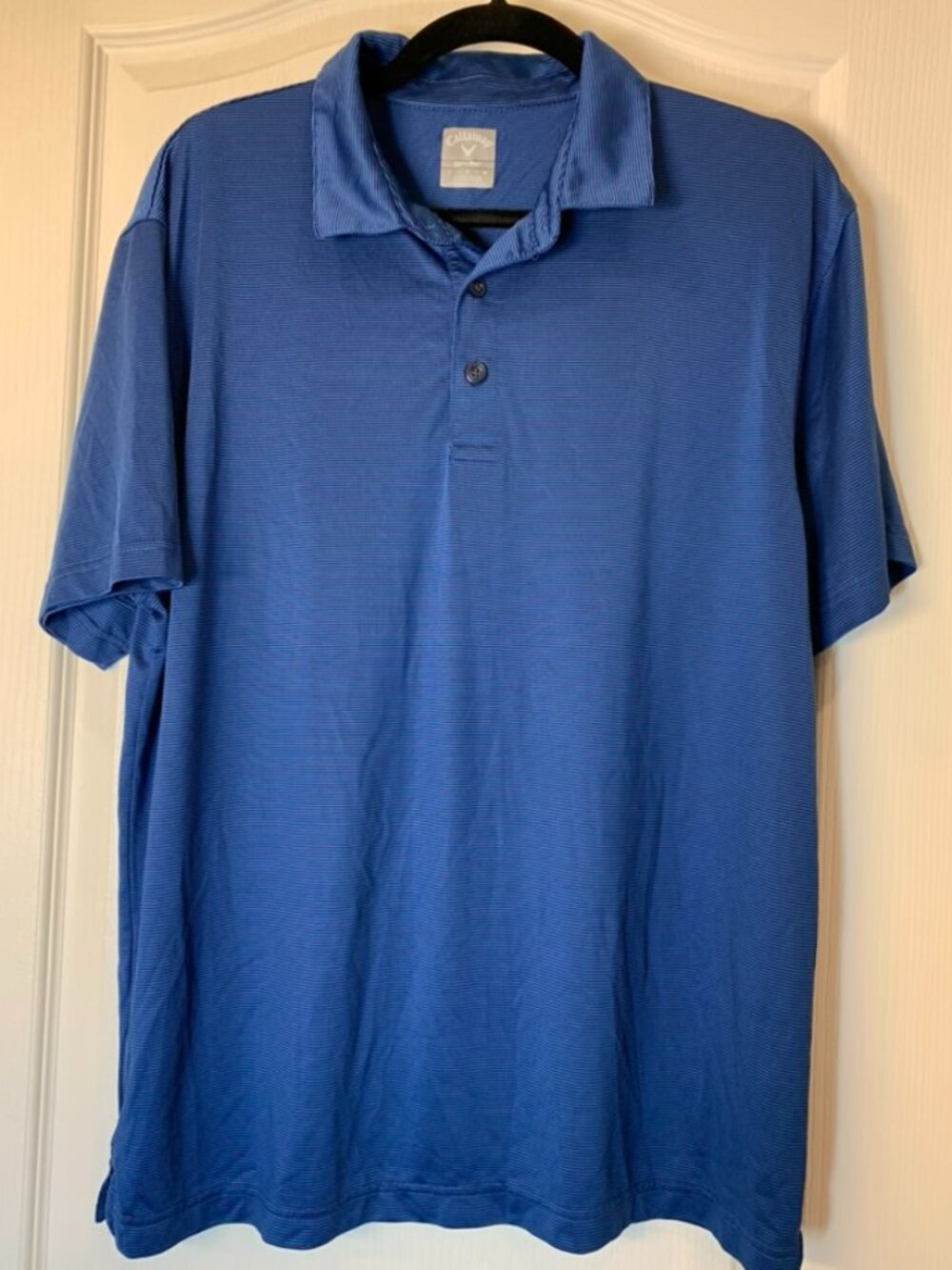 Callaway Opti-Dri Golf Polo Men’s Large Blue Performance Shirt Travel Vacation
